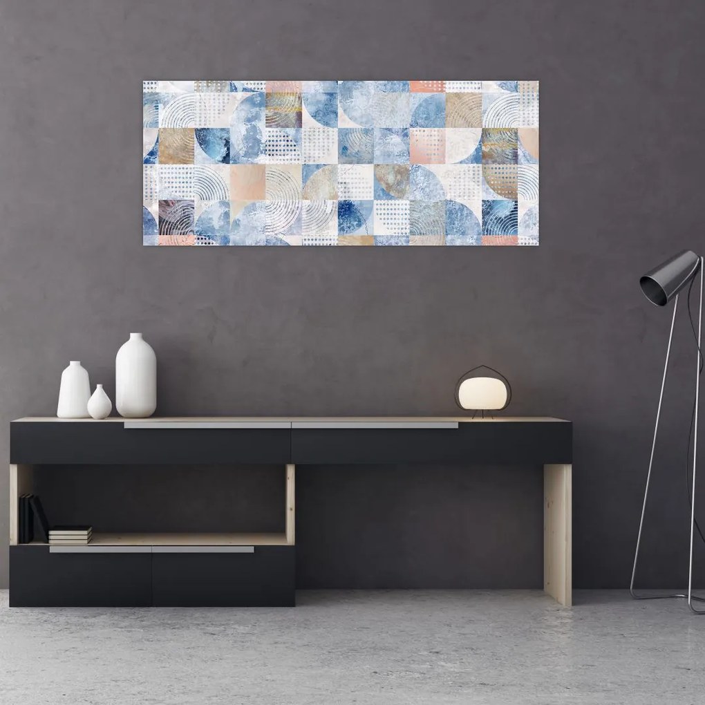 Tablou - figuri geometrice pe perete (120x50 cm)