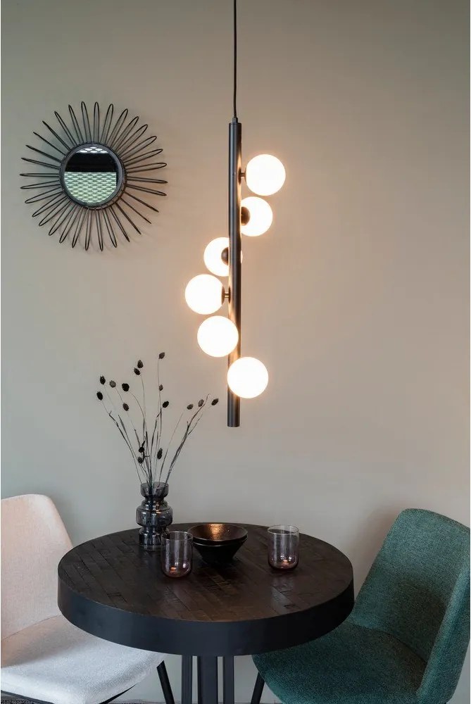 Lustră alb-negru cu intensitate reglabilă cu abajur din sticlă ø 28 cm Monica – White Label