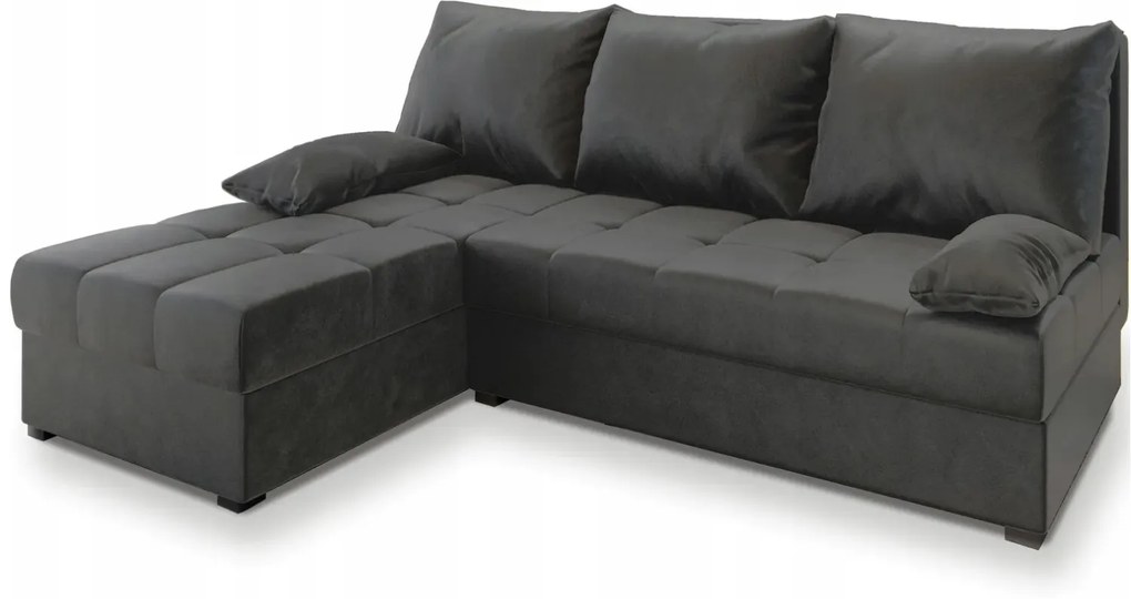 Reducere Canapea Coltar Extensibila ZENA, Gri Inchis, Reversibila Calitate II