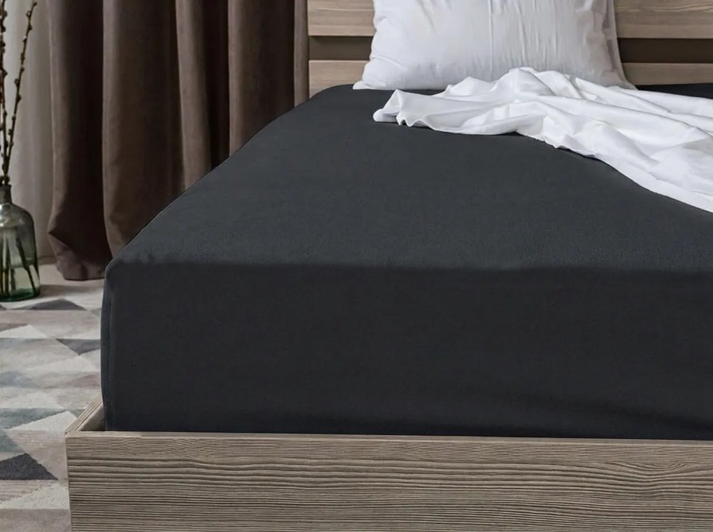 Cearsaf Jersey antracit 90 x 200 cm