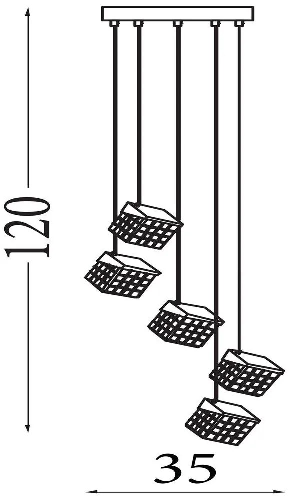 Lustra cu 5 pendule LED Cuboid