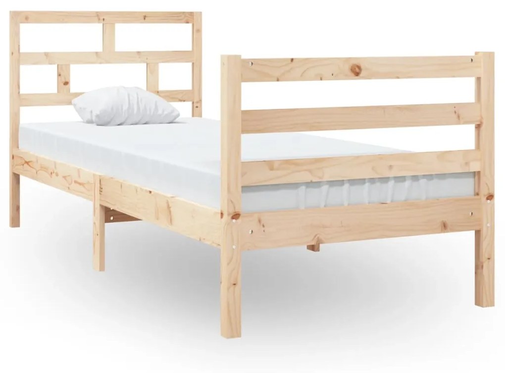 3101243 vidaXL Cadru de pat Small Single 2FT6, 75x190 cm, lemn masiv