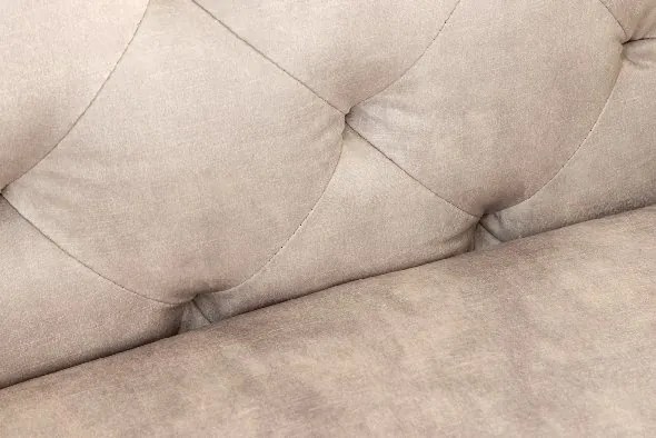 Fotoliu design Chesterfield, Catifea Bej Sampanie MODERN BAROCK