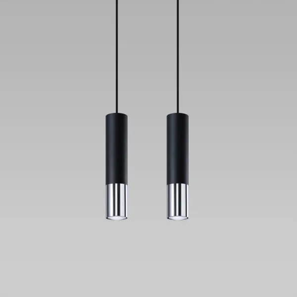 Lustră pe cablu LOOPEZ 2xGU10/40W/230V neagră/crom Sollux SL.0941