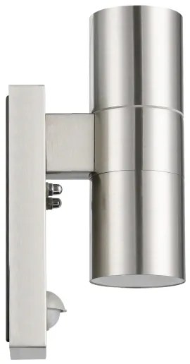 Aplică LED de exterior cu senzor Eglo 79594 ARAPONGAS 2xGU10/2,8W/230V IP44 crom