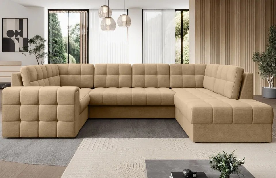 Coltar extensibil cu spatiu oentru depozitare, 299x198x82 cm, Blewett R, Eltap (Culoare: Gri deschis / Sola 4)
