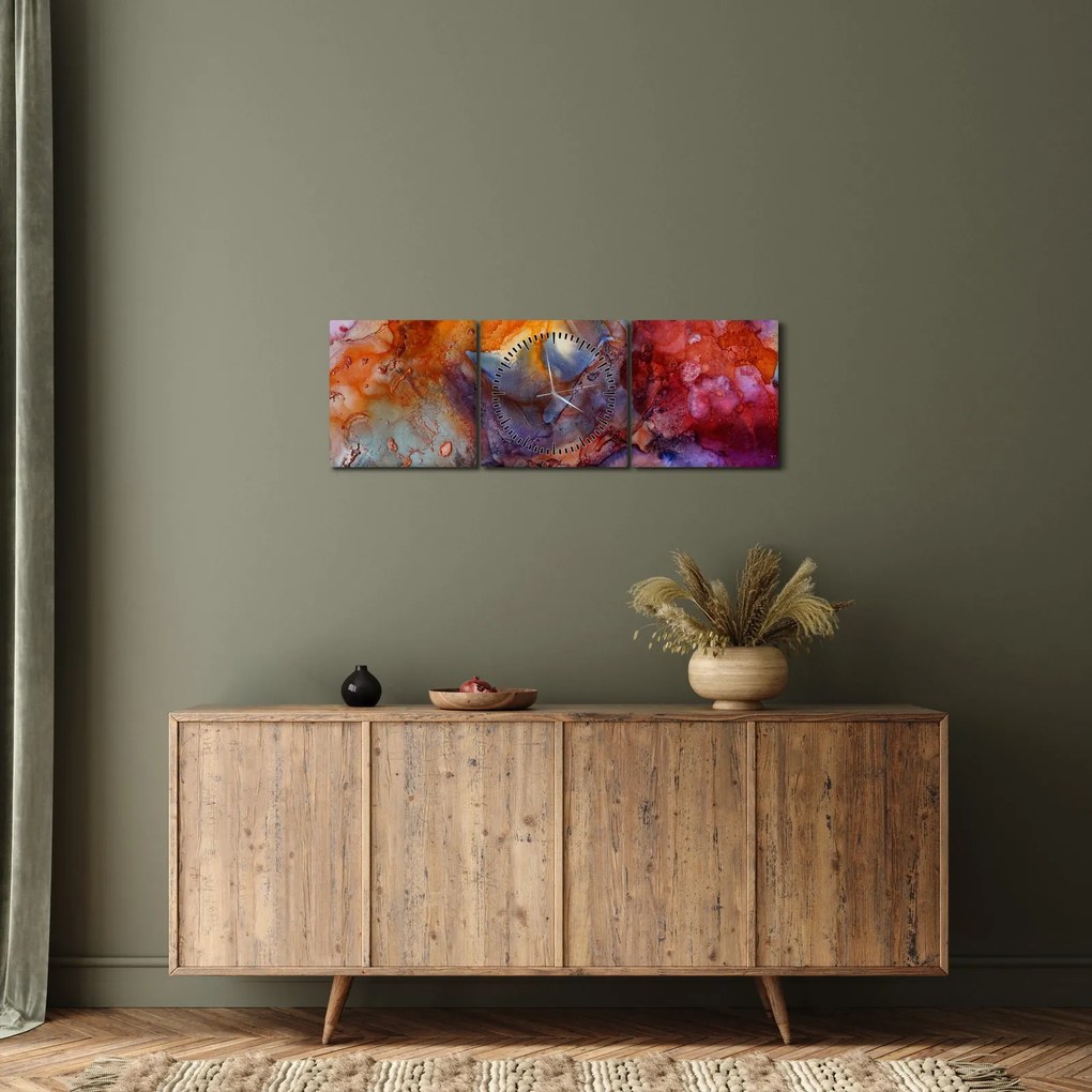 Tablou - Abstract Ink Art (cu ceas) (90x30 cm)