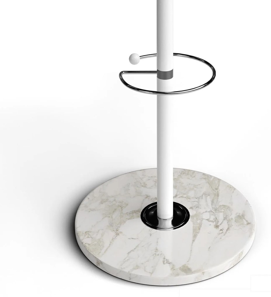 Cuier de podea TENZY cu bază din marmură, 37x173cm, alb Casaria