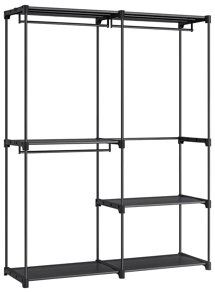 dulap, dulap portabil, suport pentru haine, 138 x 43 x 182 cm, negru