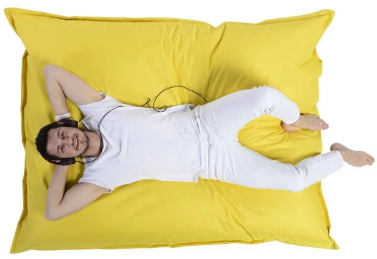 Fotoliu Puf Bean Bag Giant Cushion, 140x180 cm, Galben