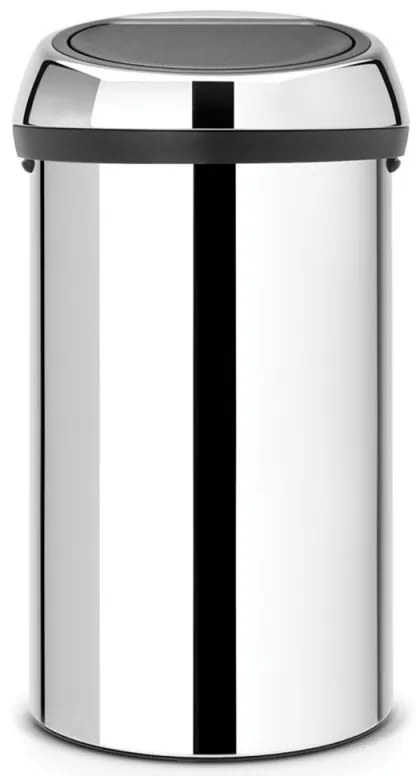 Cos de gunoi Brabantia Touch Bin 647245, 60 L, Inchidere lina si silentioasa, Inox mat