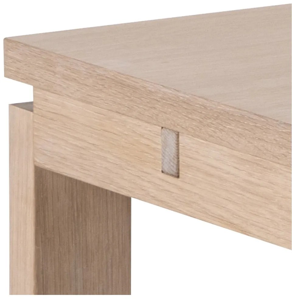 Masă de dining extensibilă cu blat cu aspect de lemn de stejar 100x200 cm Linley – Actona