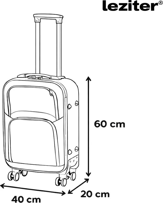 Valiză de cabină ușoară TravelLux cu roți moi detașabile 35x55x20 cm neagră