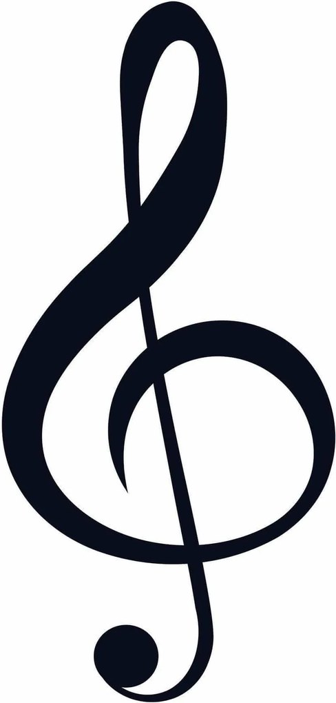 Decoratiune perete TREBLE CLEF, negru, metal, 28x59 cm