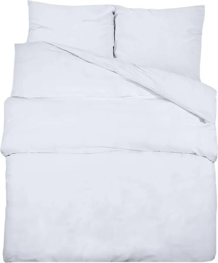 vidaXL Set cu husă de pilotă, alb, 135x200 cm, bumbac