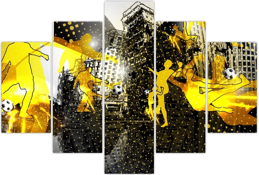 Tablou - Fotbal în marele oraș (150x105 cm)