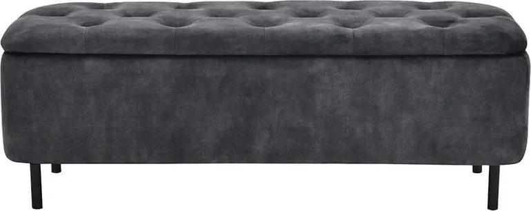 Bancheta cu spatiu de depozitare Catifea Gri, EN VOGUE 120cm