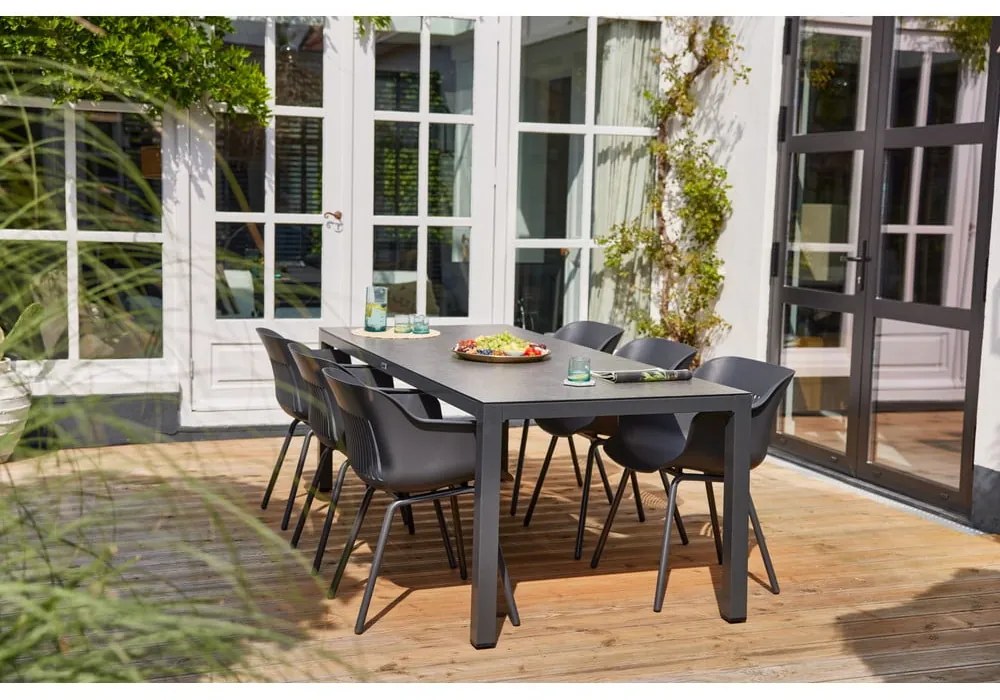 Scaune de grădină gri-închis 2 buc. din plastic Jill Rondo – Hartman