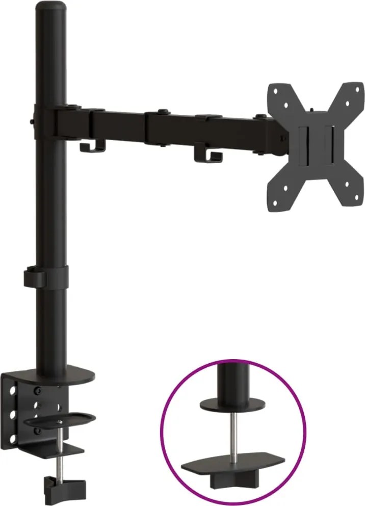 vidaXL Suport de perete pentru monitor VESA 75/100 mm, negru, oțel