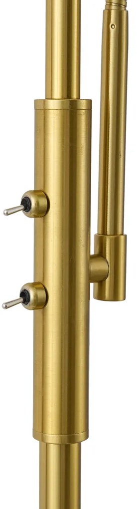 Lampă de podea de design din alamă cu sticlă ambră cu 2 lumini - Brianna