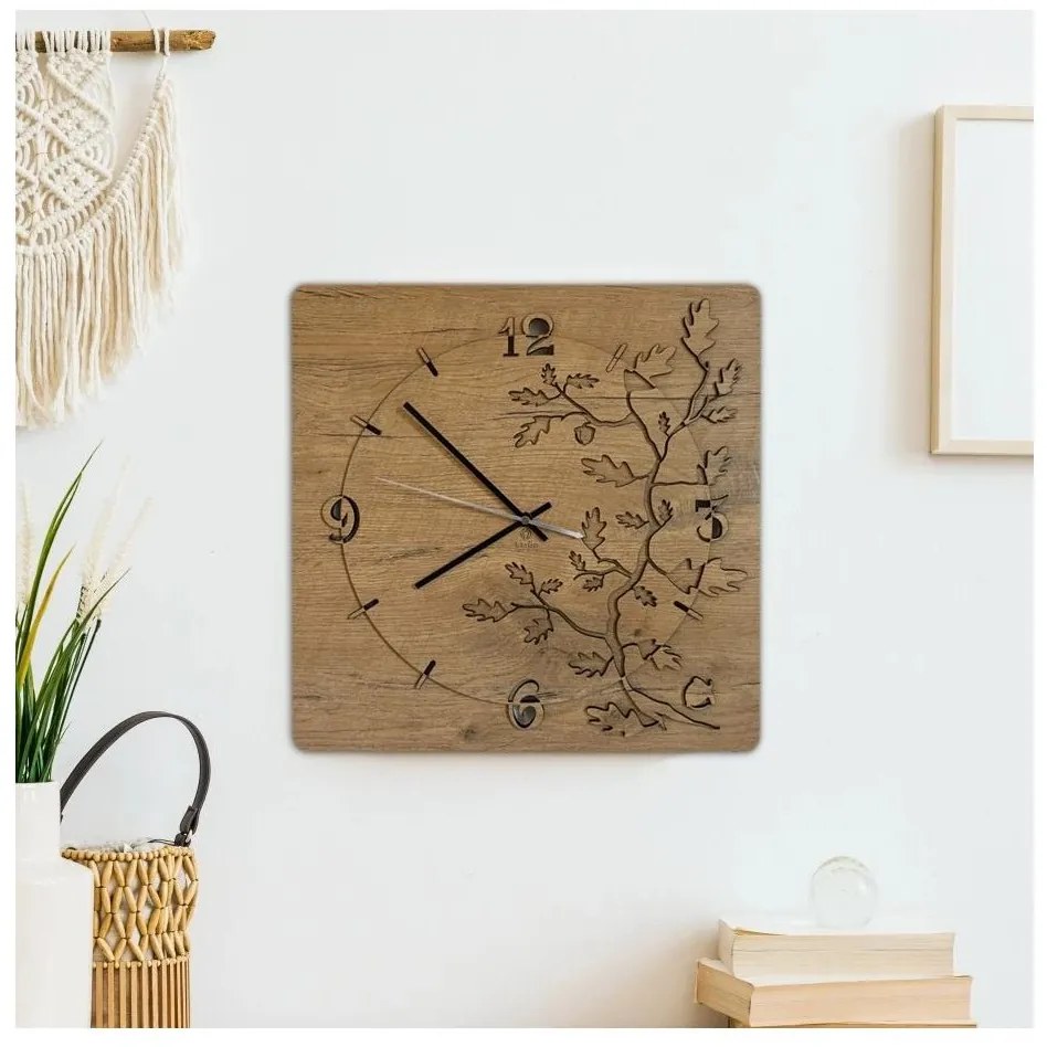 Li-Go 5499/DUB2 - Ceas de perete, 1xAA, 40x40 cm, stejar