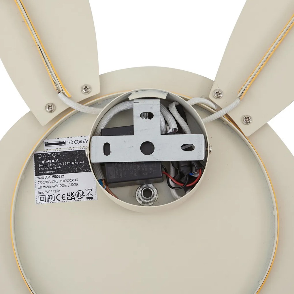 Lampă de perete pentru copii bej cu detalii, inclusiv LED, cu 3 trepte de intensitate luminoasă - Benny the Bunny
