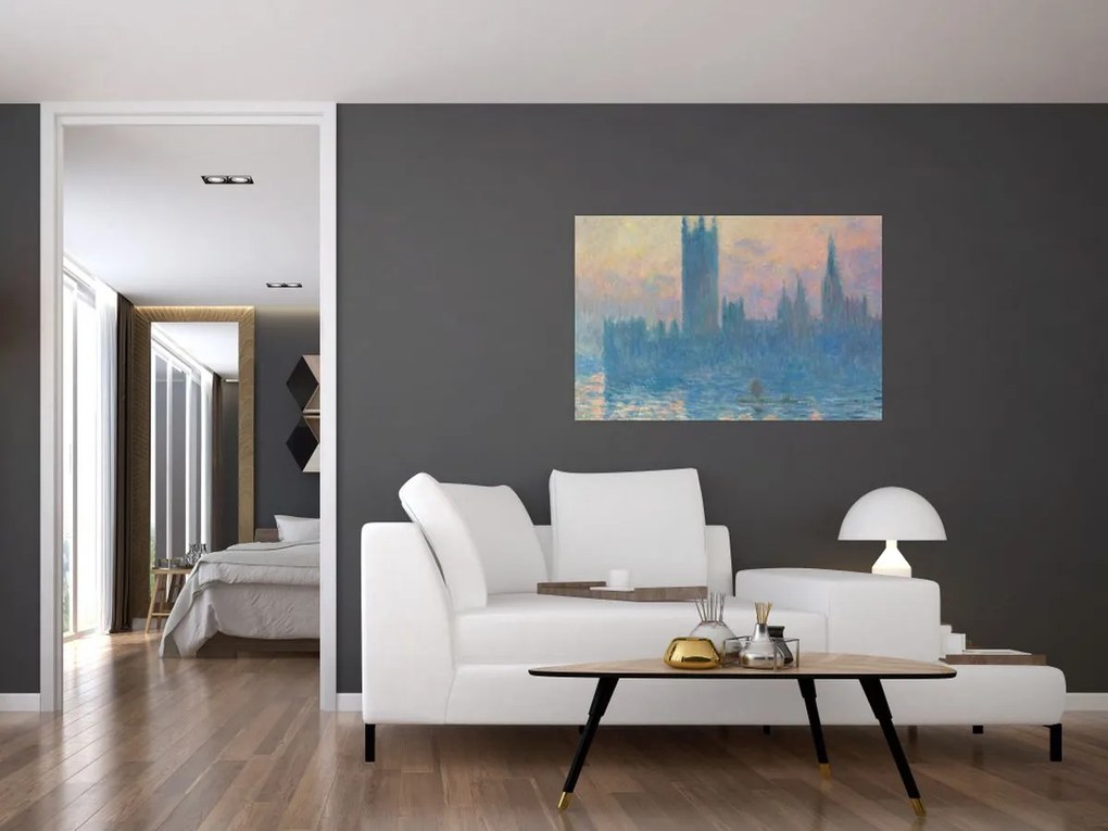 Tablou - Claude Monet, The Houses of Parliament, Sunset, reproducere (90x60 cm)
