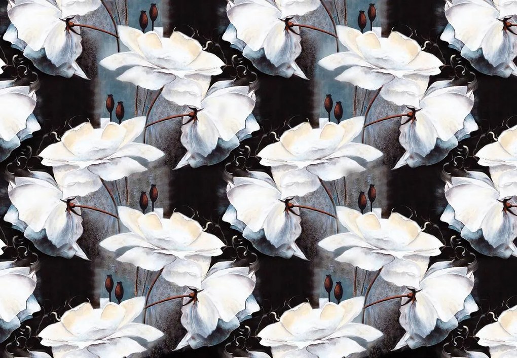 Fototapet - Ornament floral - închis (152,5x104 cm)