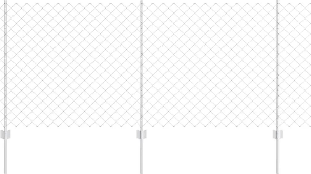 vidaXL Gard cu Stâlp Argintiu 1 x 25 m Oțel