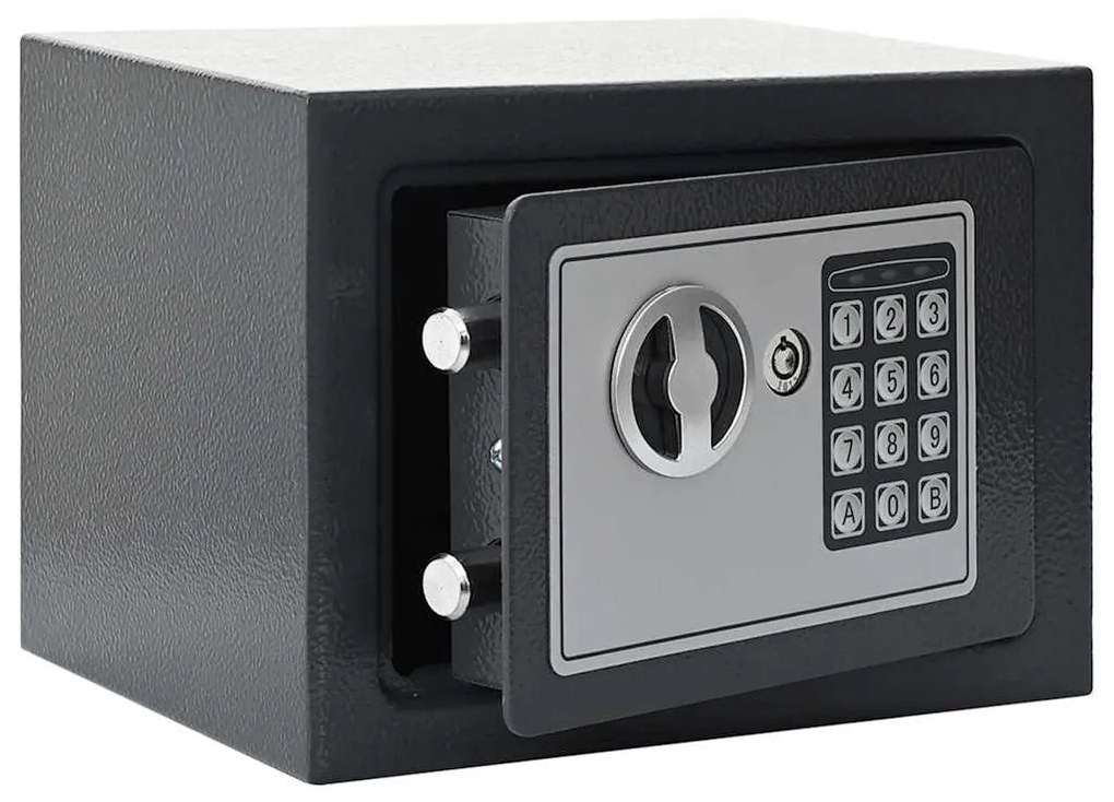 vidaXL Seif digital cu blocare Gri închis 23 x 17 x 17 cm Oțel