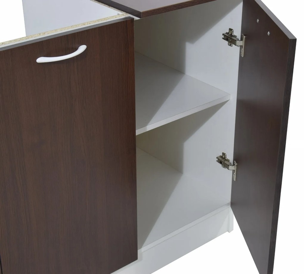 Set Bucatarie Ara, Wenge/Alb, L 120 cm