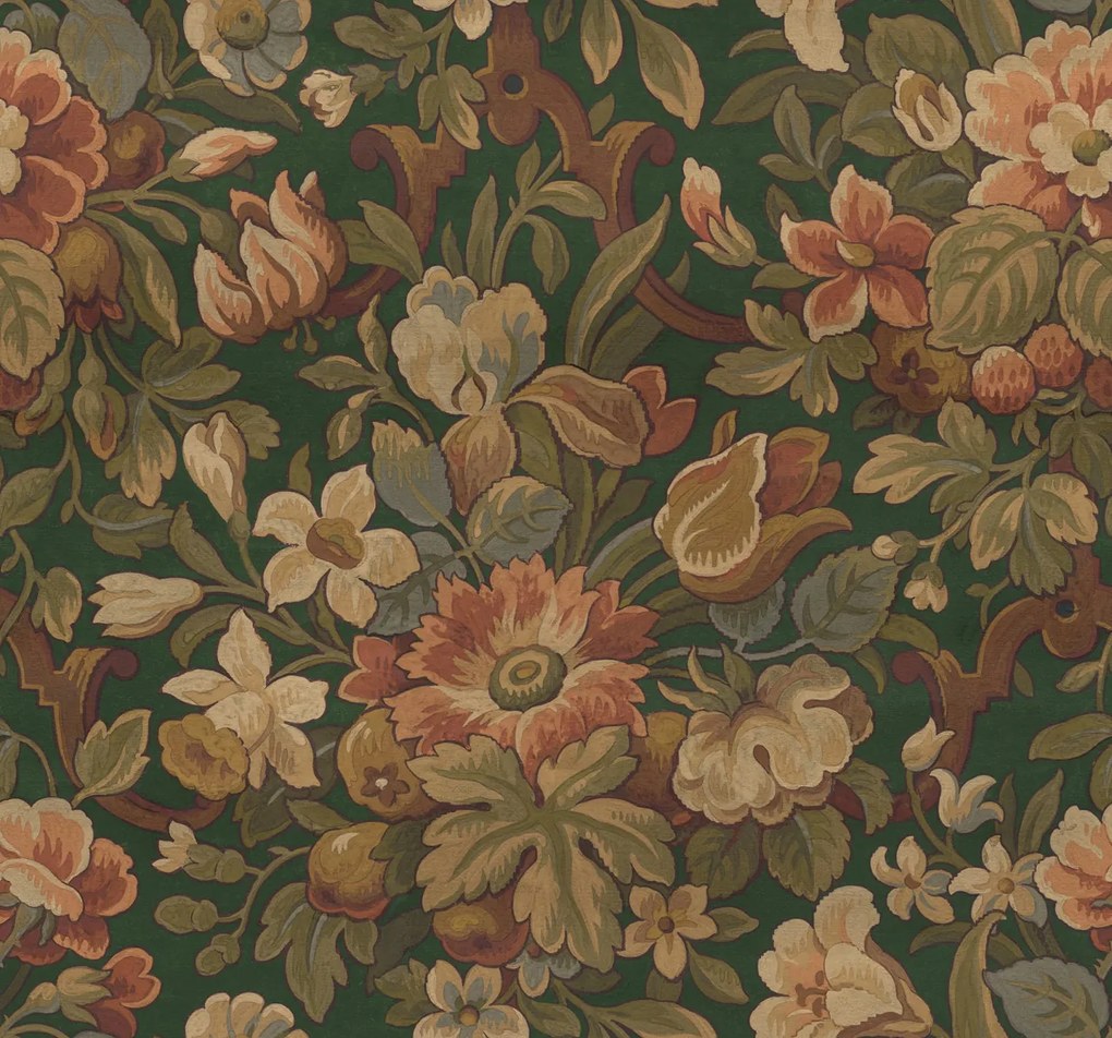 Tapet Vintage Flora, Green, Rebel Walls