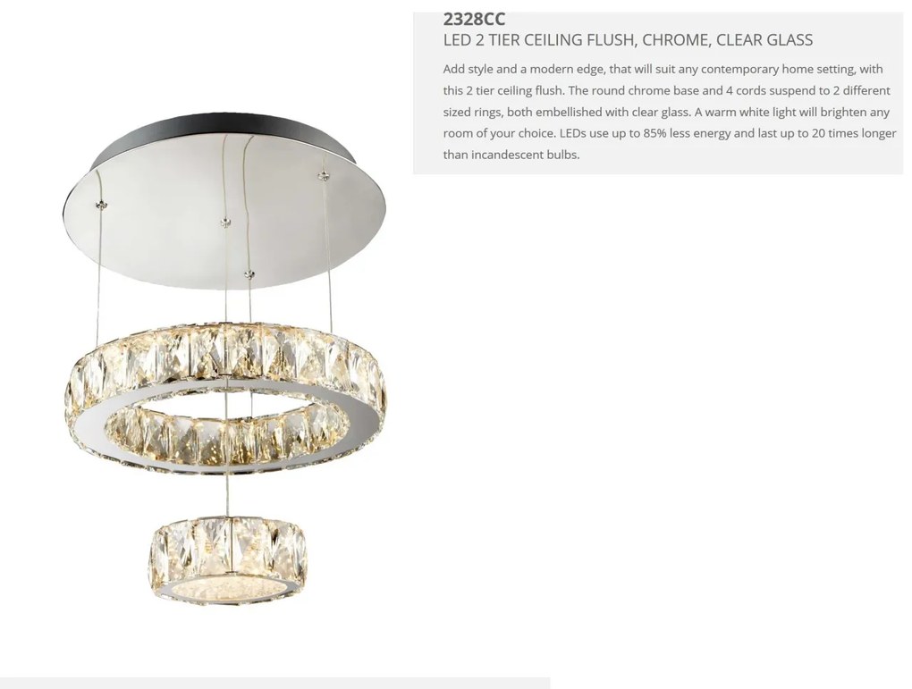 Lustra LED moderna suspendata Clover 2328CC SRT