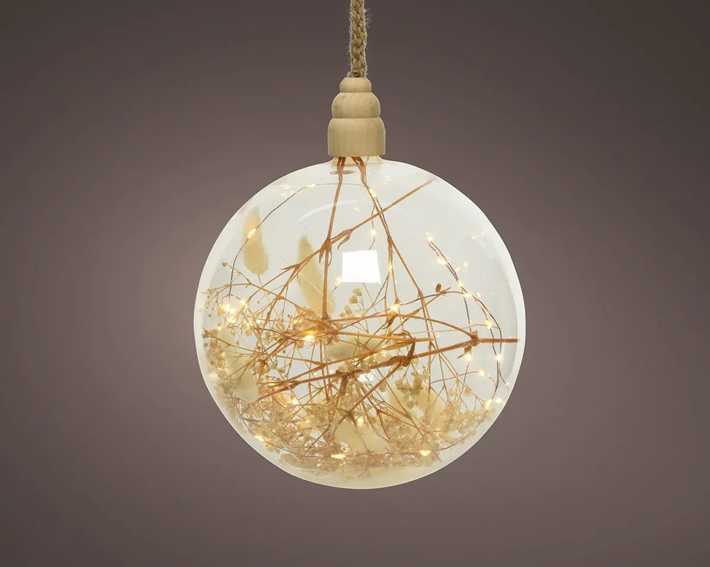 Ghirlanda glob Nature LED 30, Sticla, Auriu, 80 cm