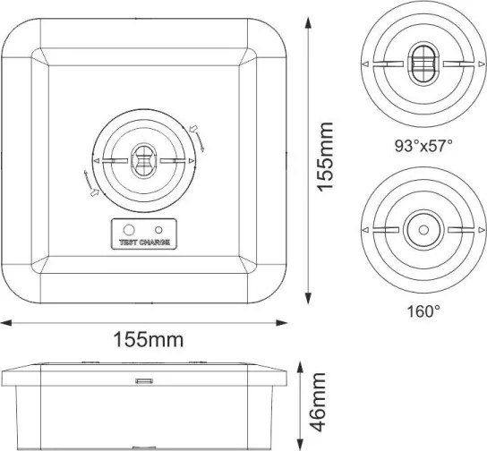 Corp de iluminat LED de urgență LED/2W/230V 6000K IP65 3200 mAh
