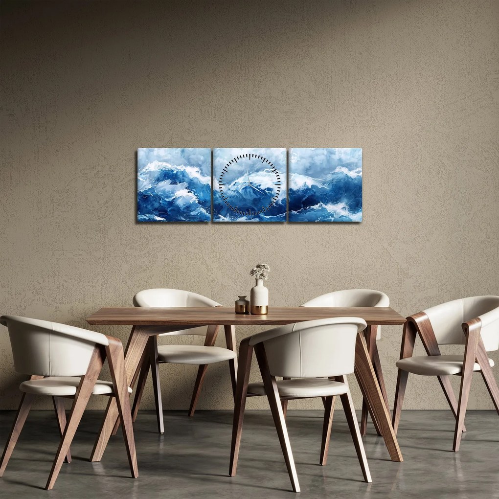 Tablou - Ilustrație a mării (cu ceas) (90x30 cm)