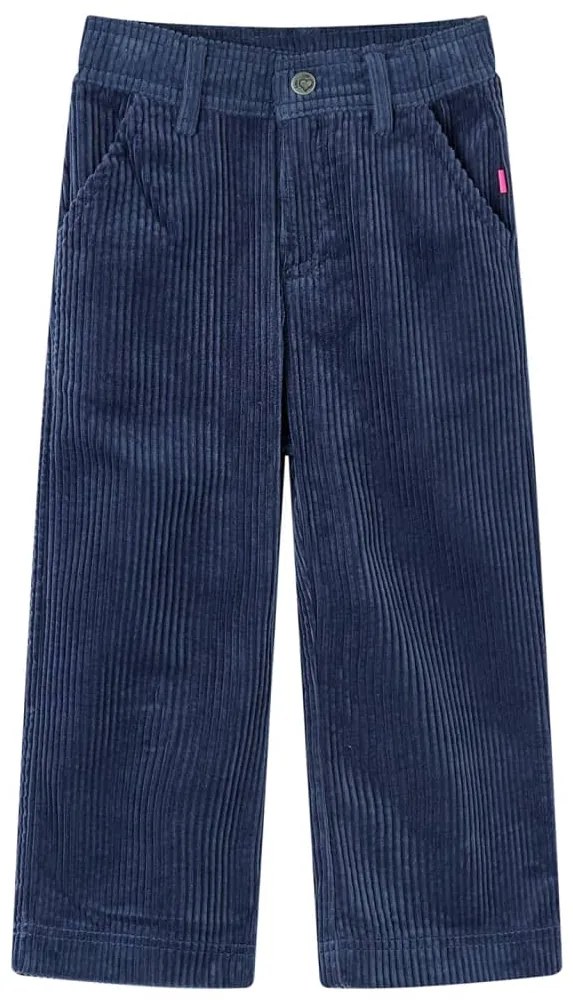 Pantaloni de copii din velur, bleumarin, 92