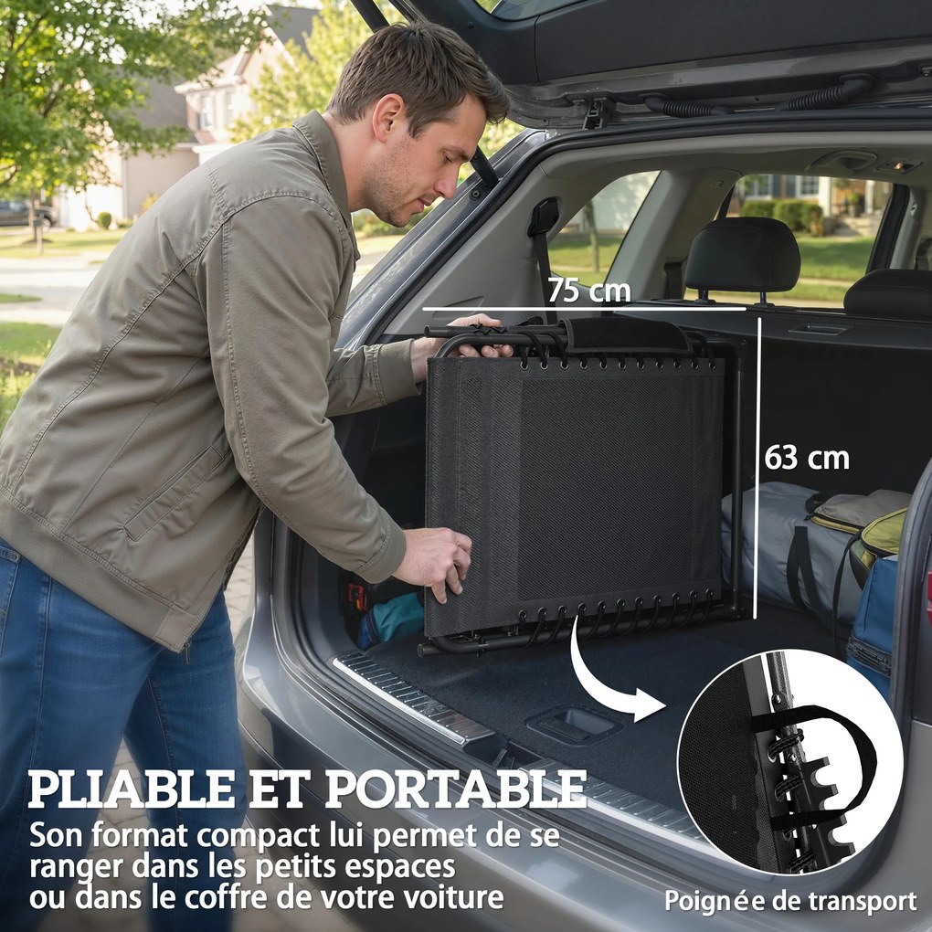 Outsunny Set de 2 șezlonguri pliante cu copertină, șezlonguri înclinabile cu pernă, buzunar lateral și mâner de transport, gri închis | Aosom Romania