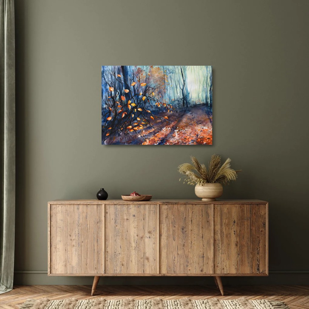 Tablou pe sticlă - Razele solare de toamnă (70x50 cm)