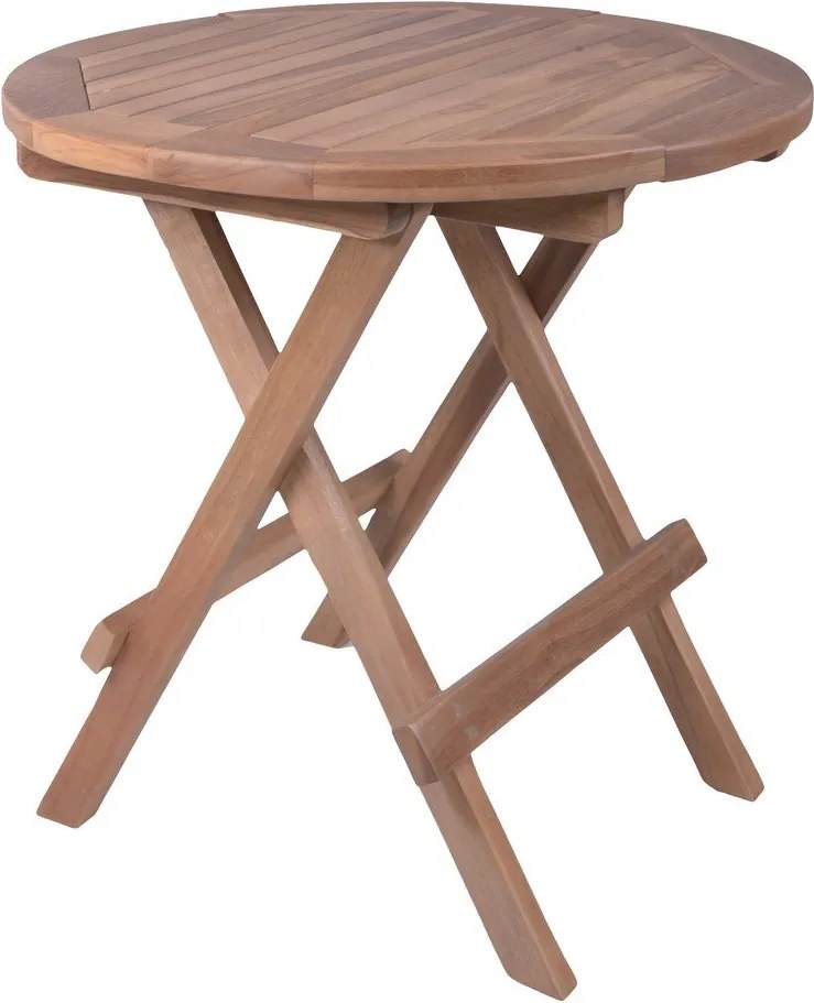 Masă auxiliară de grădină rotundă din lemn de tec ø 50 cm Luang – Garden Pleasure