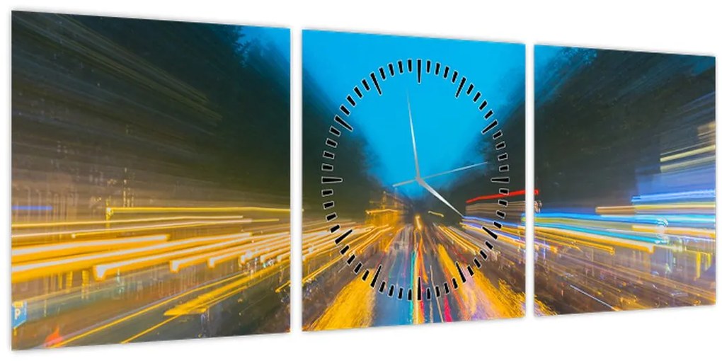 Tablou - Pictură abstractă (cu ceas) (90x30 cm)