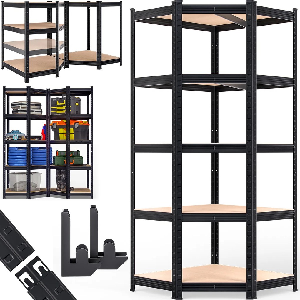 Deuba Raft de colt 180x70x40 cm - negru