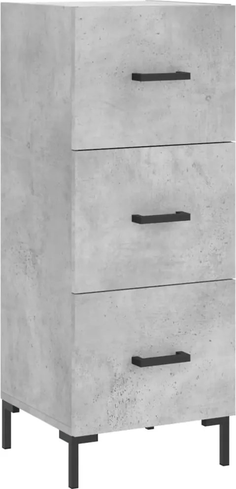 vidaXL Servantă, gri beton, 34,5x34x90 cm, lemn compozit