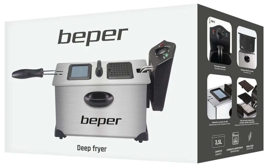 Beper BC353 friteuză din oțel inoxidabil 3,5 l