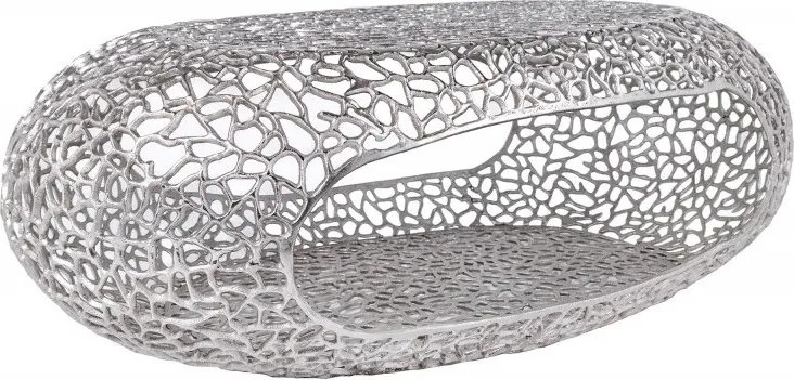 Masuta de cafea design frunza Organic 120cm argintiu