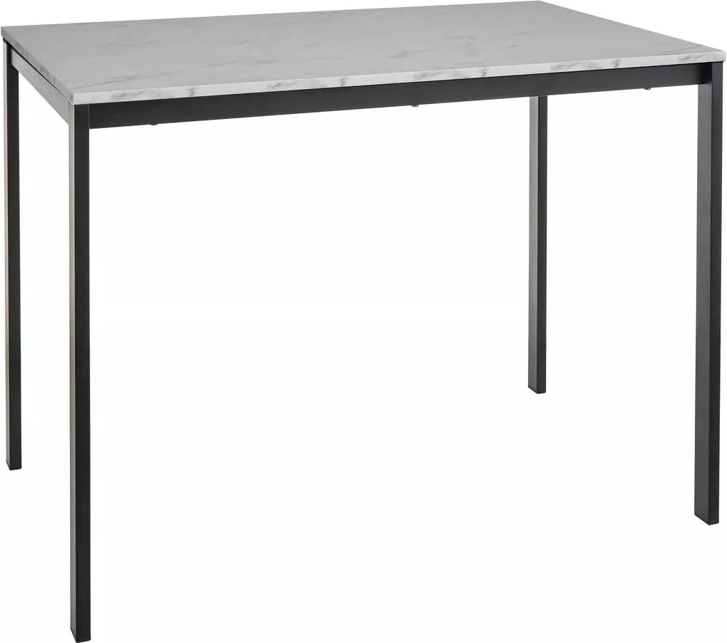 Masa MARIO, alb cu efect de marmura/negru, 100x60x75 cm
