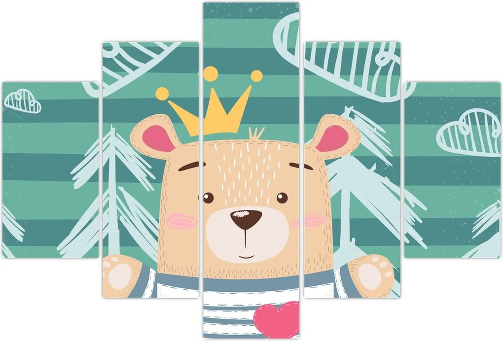 Tablou - Ursulețul în pădure (150x105 cm)