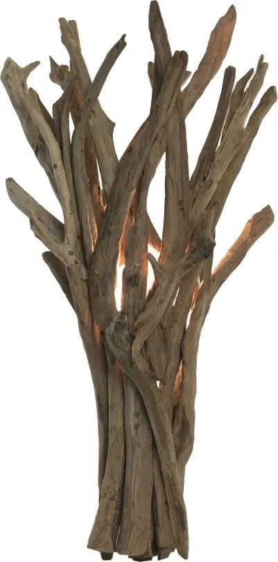 Aplică de perete din lemn de tec lucrat manual, natur, 78 x 37 cm, „Montreuil”