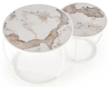 Set de 2 mese de cafea AURORO bej/alb