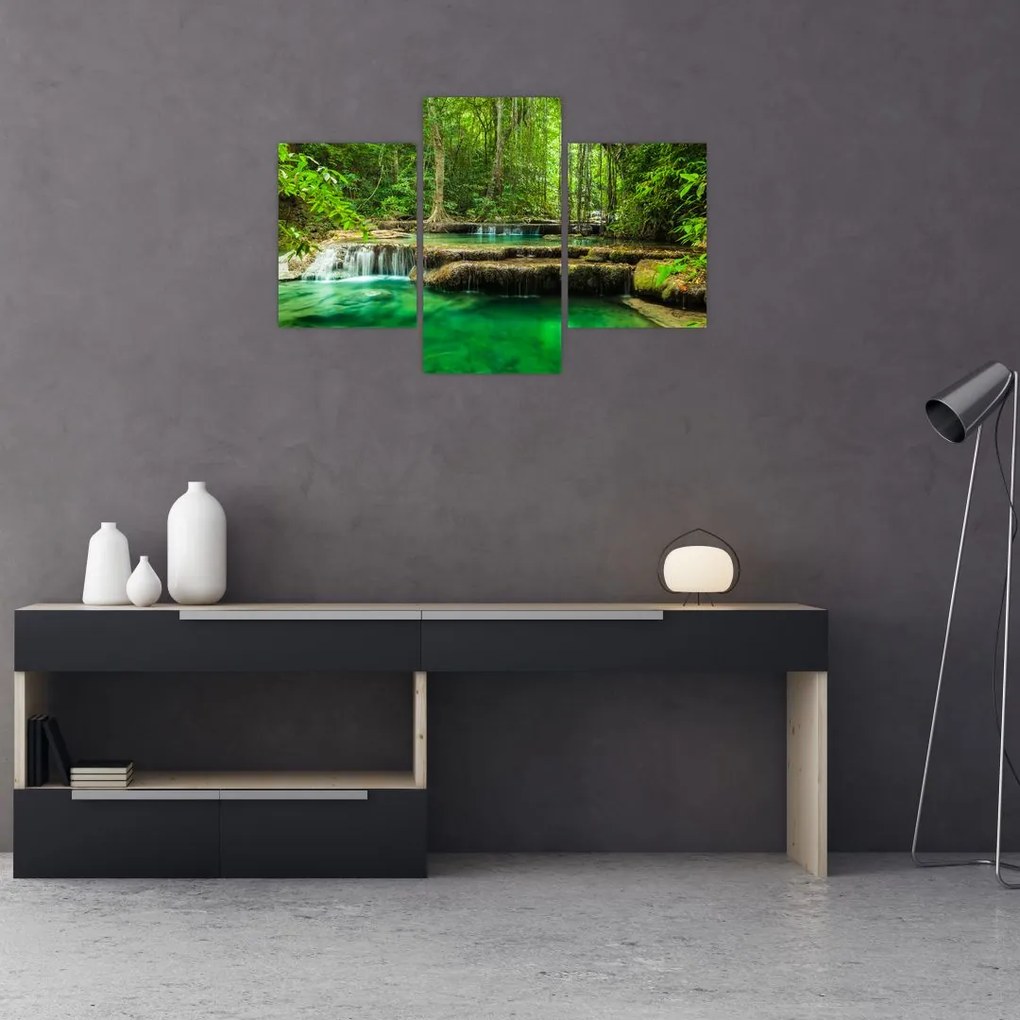 Tablou - Cascada Erawan din Kanchanaburi, Thailanda (90x60 cm)